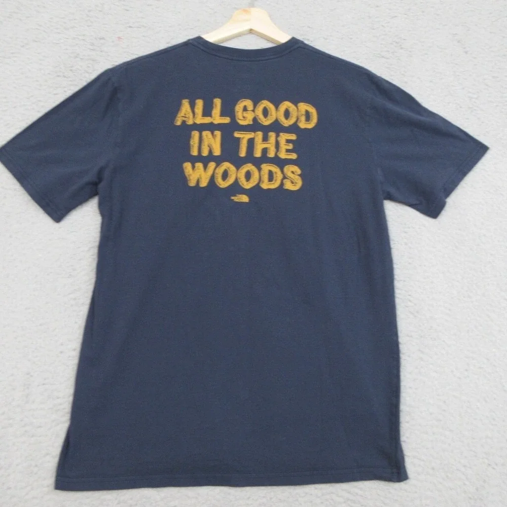The North Face‎ Shirt Mens M Blue Cotton Logo Graphic Pocket Gorpcore Outdoor